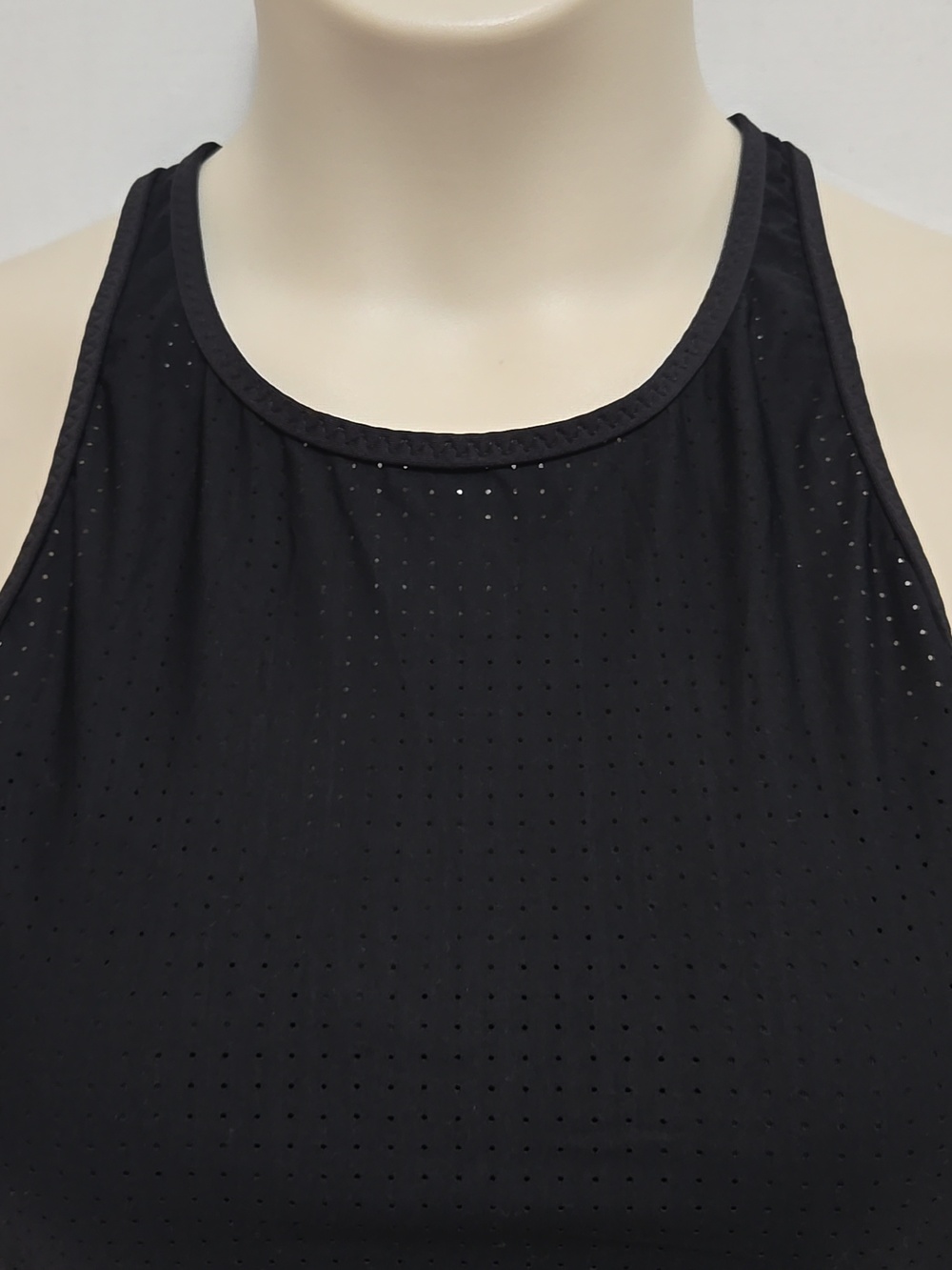 Athleta Cross Train Black One Piece Swimsuit Racerback Zipper Leash Pull Cord L - Picture 4 of 16
